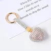 Heart Key Chain Rhinestone Spherical Keychain Men and Women Backpack Ornament Car Key Holder Pendant Suitcase KeyRings Kids Accessories