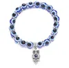 ACCANI RELIGIOSI ACRILICO Lucky Hand Mili con perline di perline di gioielli malvagi Bracciale per talloni blu cattivi