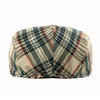 FS Spring Summer Women Men Plaid Flat Caps Casual Cotton Vintage Berets Hats Green Red Classic Geroold Stijlvol Boina Casquette J220722