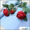 Decorative Flowers Wreaths Festive Party Supplies Home Garden 10Pcs Simation 3 Heads Rose Bud Bouquet Artificial For Wedding Flower Wall B