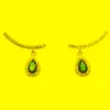 Dangle Lustre Élégant Boucle D'oreille Coloré Cadeau De Noël Larme Micro Pave Cz Bleu Vert Rouge Jaune Mode Femmes Fille Bijoux GiftDan