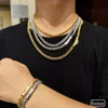 Kedjor hiphop 18k guld 6mm kedja för män halsband rostfritt stål pvd pläterad franco chainchains chainschains