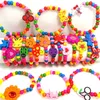 60pcs Kids Girls Children Wood beads Beautiful Bracelet Charm Lovely Wristbands Wholesale Birthday Party Bag Gift Filler Jewelry W220423