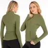 Lu-088 Jaqueta de iogas Mulheres de ioga Roupas Definir treping coulat jackets de fitness sport rápido seco ativo top top soll zip uns moletom9