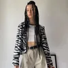 Women's Suits & Blazers Women's Shirts 2022 Summer Thin Cropped Tops Striped Fashion Linkedin Style Color Coat Suit Women Blazer SetWome