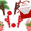 Interiördekorationer Julbilbil Dräkt Recindeer Deer Antlers Red Nose For SUV Decor Xmas Rudolph Elk Vehicle Decoration K5x1Inte