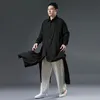 Hanfu-Party-Sänger-Bühnenkleidung, chinesisches traditionelles männliches Cheongsam, Baumwoll-Leinen-Kleid, quadratisch geschnittener Kragen, Herren-Vintage-Tang-Anzug, orientalisches Kostüm