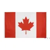 Fly Breeze 3x5FT Pied Canada Drapeau En-tête Double Couture Drapeaux Nationaux Canadiens Bannière Pour Festival Décoration De La Maison par mer ZZB14757