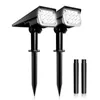 2PCS LED Light Light 2Pack Solar Renlight Outdoor 3000K/6000K/RGB/Green Garden Light IP65 dla ścieżki krajobrazowej