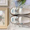 Klädskor kawaii japansk stil kvinnor lolita mode lapptäcke bow hook loop flickor mary janes 2022 vår kvinnliga sandaler 220516