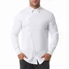 Mens schuine knop met lange mouwen overhemd mode wit borduurwerk shirt mannen werken zakelijk slank fit katoenen shirts mannelijk l220704