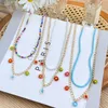 Chokers Colorful Beads Initial Choker For Women Girl Fashion Multilayer Pearl Daisy Pendant Necklace Jewelry Boho Accessories Gift Sidn22