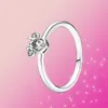 925 Sterling Silber Ringe Maus Schleife Ringe Paar süßer Glitzerring für Frauen Herz Original Fit Pandora Ring Schmuckherstellung DIY Geschenk