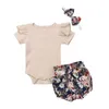 Citgeett Yaz Yenidoğan Bebek Kızlar Bodysuit Tulum Kılavuzu Şort Kıyafetleri Günlük Set Giyim J220711