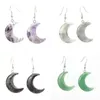 Pendant Necklaces Natural Stone Crescent Moon Necklace Healing Crystal Quartz Reiki Labradorite Earrings Chain For Women Girls Heal22