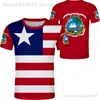 Liberya T Shirt DIY Ücretsiz Özel Yapım İsim Numarası LBR T-Shirt Nation Flag LR Republic Liberya Ülke Kolej Baskı Kıyafetleri 220702