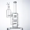 Bongueira de vidro de vidro contínuo em linha, cachimbos de água de cogumelo de cogumelo cross percolator dab petrol plataforma de óleo 18 mm junta feminina com apanhador de cinzas WP2233