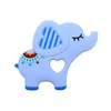 Massaggiagengive in silicone per uso alimentare Fai da te Elefante animale Massaggiagengive Infantile Charms in silicone per bambini Bambini Dentizione Regalo Giocattoli per bambini 997 D3