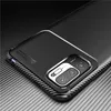 ShockoProof Luxury Carbon Fiber Cover Fodral för Xiaomi Poco M3 Pro RedMi Not 10 5G, mjuk TPU Silikon Shock Absorber Coke Back Skyddskåpa