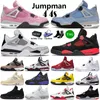 With Box Jumpman 4 4s OG Mens 농구화 밀리터리 블랙 레드 썬더 대학 블루 화이트 Oreo Sail Bred Black Cat Canvas Shimmer