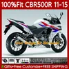 Injectie Mold Backings voor Honda CBR 500 R CC 500R RR CBR500R 11 12 13 14 15 Lichaam 126NO.47 CBR500RR 2011 GLOSSY BLK 2012 2013 2014 2015 CBR500 RR 11-15 OEM-bodywork-kit