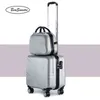 Beasumore Inch Korean Rolling Luggage Sets Spinner Women Suitcase Wheels Students Password Travel Bag Cabin Trolley J220707