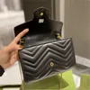 Стеганный Marmont Woc Mini Bag Check Wallet Women Fashion кожаные сумки по кроссу 20 см 4 цвета черно -белая красная обнаженная розовая держатель кредитной карты с коробкой