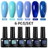 NXY Gel per unghie 6 pezzi Set di smalti per manicure Nails Art Design Pink Glitter Color Varnish Soak Off Semi Permanent Uv lak Kit 0328