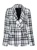 Costumes femme Blazers automne Tweed Blazer tendance Chic femmes Style coréen et hiver Plaid femme 2022 Collection manteaux femmes