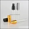 Packing Bottles Office School Business Industrial 5Ml 10Ml 15Ml Travel Per Glass Spray Bottle Sample Vials Portable Mini Gold Sier Cap Dro