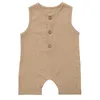 Summer Baby Boys Girls Rompers Toddler Kids Playsuit Jumpsuits Cotton Linen Infant Sleeveless Clothes Ropa Overalls 220426
