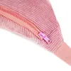 Annmouler Women Waist Bag Pink Patchwork Chest Girls Fanny Pack Sweet Star Corduroy Phone Pouch Belt Gifts 220531