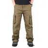 Męskie spodnie ładunkowe swobodne multi kieszenia wojskowe armia odzieży wierzchniej proste spodnie długie spodnie ubrania 220827
