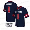 A001 Custom Sugar Bowl Ole Miss Rebels voetbalshirt NCAA College Matt Corral Snoop Conner Drummond Eli Manning A.J. BRUIN Jerrion Ealy D.K.