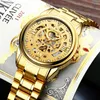 Wristwatches Men's Luxury Gold Mechanical Wrist Watch Men Stainless Steel Automatic Skeleton Watches Male Montre RelogioWristwatches