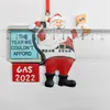 Gas 2022 Babbo Natale Decorazione dell'albero di Natale Resina Cartello benzina Decorazione della stanza Ornamenti Ciondolo