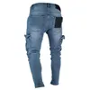 Celana Saku denim jeans pria celana jeans lurus pas badan ramp tipis musim panas musim gugur elastis celana ritsing pria 220817