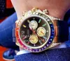 Luxury Automatic Diamond Bezel Dial Watches Mens Cal.4130 Chronograph Watch Men Gold 116588 OysterFlex Cosmograph Bl Fabriks armbandsur
