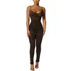 Y-L Sexy Mesh Leopard Women's Summer Jumpsuit Sling Clothing Backless Sleeveless Elegant Bodysuit Female 220513