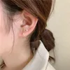 Clip-on & Screw Back Fashion Jewelry Exquisite 14K Gold Plating Zircon Star Asymmetric Earrings Creative Student Gift Women's Ear Bone C