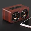 W5 Wooden Wireless Bluetooth السماعة المحمولة Wooden Hifi Procor TF CART في صدمة صوت Stereo Music Subwoofer للكمبيوتر الشخصي iPhone