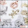 Hänge halsband hängsmycken smycken isas ut a-z gammal stil skrivande bokstäver halsband forntida brev charm med 24 tum rep zirkonia hiphop d