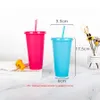 Water Bottles 24oz Single-layer Plastic Glitter Straw Cup Milk Tea Drink Cup Transparent Cola Children Plastic Cup
