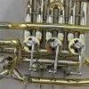 Gold Lacquer French Horn Brass Body Cupronickel Tuning Pipe 4-Key Double