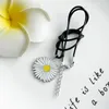 Charms Pendant - Creative Cute Black Leather Rope Chrysanthemum Alloy Cartoon Necklace Accessory Small Giftcharms