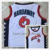 Xflsp # 6 Penny Hadaway # 4 Charles Barkley # 15 Hakeem Olajuwon Team USA Vintage Throwback Basketballtröjor, 100% Broderi Stygn