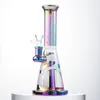 9 inch regenboog kleurrijke waterpijpjes douchekop perc percolator glazen bongen rechte buis waterpijpen 14mm gezamenlijke olie dab rigs met quartz banger