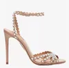 Nom de marque Femme chaussures Gladiateur conceptions Sandales Chaussures Strappy Design Tequila Sandale Cristal Embellissements Nuptiale Fête De Mariage Lady Talons Hauts 35-43