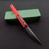 High Quality EDC Pocket Folding Knife D2 Black Stone Wash Drop Point Blade Red G10 Handle Folder Knives With Retail Box