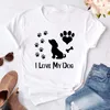 Femmes graphique chiens pattes T-shirt maman dessin animé T-shirts mignon été 90 s dame filles vêtements hauts T-shirts imprimer femme T-shirt